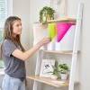 imagemDesign Plastic Slim Vertical File Folder Storage Organizer Bin with Handle  Hold Notebooks Binders Envelopes Magazines for Home Office Work Desktops Ligne Collection 2 Pack White