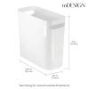 imagemDesign Plastic Small Trash Can 15 Gallon57Liter Wastebasket Narrow Garbage Bin Handles for Bathroom Laundry Home Office  Holds Waste Recycling 10quot High Aura Collection 2 Pack White