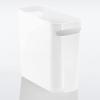 imagemDesign Plastic Small Trash Can 15 Gallon57Liter Wastebasket Narrow Garbage Bin Handles for Bathroom Laundry Home Office  Holds Waste Recycling 10quot High Aura Collection 2 Pack White