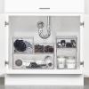 imagemDesign Plastic Stackable Bathroom Storage with Pull Out Bin Organizer Drawer for Cabinet Vanity Shelf Cupboard Cabinet or Closet Organization  Lumiere Collection  Clear
