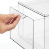 imagemDesign Plastic Stackable Closet Storage Organizer Bins with Pull Out Drawer for Cabinet Desk Shelf Cupboard or Dresser Organization  Lumiere Collection  4 Pack  Clear