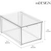 imagemDesign Plastic Stackable Closet Storage Organizer Bins with Pull Out Drawer for Cabinet Desk Shelf Cupboard or Dresser Organization  Lumiere Collection  4 Pack  Clear