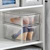 imagemDesign Plastic Stackable Closet Storage Organizer Bins with Pull Out Drawer for Cabinet Desk Shelf Cupboard or Dresser Organization  Lumiere Collection  4 Pack  Clear