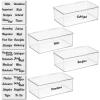 imagemDesign Plastic Stackable Home Office Supplies Storage Organizer Box with Hinged Lid  for Note Pads Gel Pens Staples Dry Erase Markers Tape  10 Inches Wide Pack of 4 32 Labels  Clear