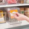 imagemDesign Plastic Stackable Kitchen Organizer  Storage Bin with Handles for Refrigerator Freezer Cabinet and Pantry Shelves Organization  Food Container  2 Pack  Clear