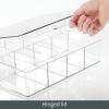 imagemDesign Plastic Stackable Tea Bag Storage Bin Organizer Box Holder with Lid for Kitchen Cabinets Countertops Pantry  Container Holds Beverage Bags Pods Packets  2 Pack Clear