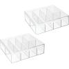 imagemDesign Plastic Stackable Tea Bag Storage Bin Organizer Box Holder with Lid for Kitchen Cabinets Countertops Pantry  Container Holds Beverage Bags Pods Packets  2 Pack Clear