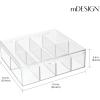 imagemDesign Plastic Stackable Tea Bag Storage Bin Organizer Box Holder with Lid for Kitchen Cabinets Countertops Pantry  Container Holds Beverage Bags Pods Packets  2 Pack Clear