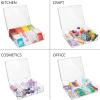 imagemDesign Plastic Stackable Tea Bag Storage Bin Organizer Box Holder with Lid for Kitchen Cabinets Countertops Pantry  Container Holds Beverage Bags Pods Packets  2 Pack Clear
