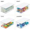 imagemDesign Plastic Storage Bin Box Container with Lid BuiltIn Handles Organization for Pens Pencils or Work Supplies in Home Office Cabinet or Desk Top Ligne Collection ClearWhite
