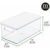 imagemDesign Plastic Storage Bin Box Container with Lid BuiltIn Handles Organization for Pens Pencils or Work Supplies in Home Office Cabinet or Desk Top Ligne Collection ClearWhite