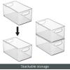 imagemDesign Plastic Storage Organizer Wide Container Bin with Handles for Bathroom Home Organization  Holds Vitamins Supplements Makeup Styling Tools  Ligne Collection  Clear