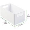 imagemDesign Plastic Storage Organizer Wide Container Bin with Handles for Bathroom Home Organization  Holds Vitamins Supplements Makeup Styling Tools  Ligne Collection  8 Pack  White