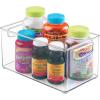 imagemDesign Plastic Storage Organizer Wide Container Bin with Handles for Bathroom Home Organization  Holds Vitamins Supplements Makeup Styling Tools  Ligne Collection  Clear