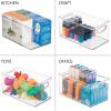 imagemDesign Plastic Storage Organizer Wide Container Bin with Handles for Bathroom Home Organization  Holds Vitamins Supplements Makeup Styling Tools  Ligne Collection  Clear