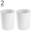 imagemDesign Round Metal Small 17 Gallon Recycle Trash Can Wastebasket Garbage Container Bin for Bathrooms Kitchen Bedroom Home Office  Durable Stainless Steel  Mirri Collection  2 Pack  White