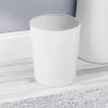 imagemDesign Round Metal Small 17 Gallon Recycle Trash Can Wastebasket Garbage Container Bin for Bathrooms Kitchen Bedroom Home Office  Durable Stainless Steel  Mirri Collection  2 Pack  White