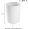 imagemDesign Round Metal Small 17 Gallon Recycle Trash Can Wastebasket Garbage Container Bin for Bathrooms Kitchen Bedroom Home Office  Durable Stainless Steel  Mirri Collection  2 Pack  White