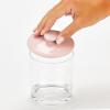 imagemDesign Small Modern Apothecary Storage Organizer Canister Jars  Acrylic Containers for Bathroom Organization Holder for Vanity Counter Makeup Table Lumiere Collection 2 Pack ClearLight Pink