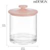 imagemDesign Small Modern Apothecary Storage Organizer Canister Jars  Acrylic Containers for Bathroom Organization Holder for Vanity Counter Makeup Table Lumiere Collection 2 Pack ClearLight Pink