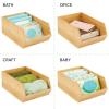 imagemDesign Stacking Bamboo Wooden Crate Box for FruitVegetable Kitchen Storage  OpenFront Bamboo Basket Box  Countertop Organiser Cube Bin  Fruit and Veg Storage  Formbu Collection  Natural Wood1