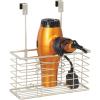 imagemDesign Steel Over CabinetDoor Hair Dryer Holder Storage Hair Styling Tool Organizer Basket for Bathroom  Blow Dryer Flat Iron Curling Wand Straightener Linelle Collection  Satin