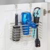 imagemDesign Steel Over CabinetDoor Hair Dryer Holder Storage Hair Styling Tool Organizer Basket for Bathroom  Blow Dryer Flat Iron Curling Wand Straightener Linelle Collection  Satin