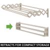 imagemDesign Steel Wall Mount Accordion Expandable Retractable Clothes Air Drying Rack  8 Bars for Hanging Garments  Mounted Organizer for LaundryUtility Room Bathroom Garage Bardo Collection BlackSatin