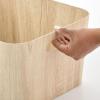 imagemDesign Wood Print Food Bin Box with Handles  Rustic Basket for Kitchen and Pantry Vegetable and Potato Storage  Perfect for Garlic Onions Fruit and More  16quot Long  4 Pack  White