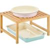 imagemDesign Wooden Stackable Storage Shelf  Food and Kitchen Organizer for Cabinet Pantry Shelves Countertop Cabinet  Echo Collection  2 Pack  Natural Bamboo