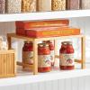 imagemDesign Wooden Stackable Storage Shelf  Food and Kitchen Organizer for Cabinet Pantry Shelves Countertop Cabinet  Echo Collection  2 Pack  Natural Bamboo
