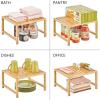 imagemDesign Wooden Stackable Storage Shelf  Food and Kitchen Organizer for Cabinet Pantry Shelves Countertop Cabinet  Echo Collection  2 Pack  Natural Bamboo