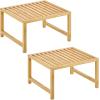 imagemDesign Wooden Stackable Storage Shelf  Food and Kitchen Organizer for Cabinet Pantry Shelves Countertop Cabinet  Echo Collection  2 Pack  Natural Bamboo
