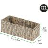 imagemDesign Woven Hyacinth Narrow Bathroom Toilet Roll Holder Storage Organizer Basket Bin  Rectangle Containers for Bathroom Toilet Tank  Hold 3 Rolls of Toilet Paper  2 Pack  Gray