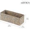 imagemDesign Woven Hyacinth Narrow Bathroom Toilet Roll Holder Storage Organizer Basket Bin  Rectangle Containers for Bathroom Toilet Tank  Hold 3 Rolls of Toilet Paper  2 Pack  Gray