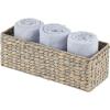 imagemDesign Woven Hyacinth Narrow Bathroom Toilet Roll Holder Storage Organizer Basket Bin  Rectangle Containers for Bathroom Toilet Tank  Hold 3 Rolls of Toilet Paper  2 Pack  Gray