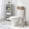 imagemDesign Woven Hyacinth Narrow Bathroom Toilet Roll Holder Storage Organizer Basket Bin  Rectangle Containers for Bathroom Toilet Tank  Hold 3 Rolls of Toilet Paper  2 Pack  Gray