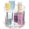 imagemDesign 2Tier Lazy Susan Turntable for Kitchen Cabinets Shelf Table Countertop  9quot Multi Level Rotating Organizer Carousel  Storage Turntable Organizer  Ligne Collection  ClearChrome