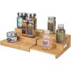 imagemDesign Bamboo Adjustable Expandable Spice Rack Organizer with 3 Levels Storage for Kitchen Cabinet Countertop Pantry Shelf  Holds Spice Jars  Echo Collection  Natural