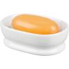 imagemDesign Decorative Ceramic Bar Soap Dish Tray for Bathroom Vanities Countertops Pedestals Kitchen Sink  Store Hand Soap Pumice Bars Sponges Scrubbers  White