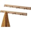 imagemDesign Decorative Wood Wall Mount 4 Hook Storage Organizer Rack for Coats Hoodies Hats Scarves Purses Leashes Bath Towels ampamp Robes  2 Pack  Natural Finish
