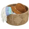 imagemDesign Large Round Woven Braided Seagrass Rope Home Storage Basket  for Organizing Closet Bedroom Bathroom Living Room Entryway Office Aztec Pattern Weave  Natural