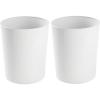imagemDesign Round Metal Small 17 Gallon Recycle Trash Can Wastebasket Garbage Container Bin for Bathrooms Kitchen Bedroom Home Office  Durable Stainless Steel  Mirri Collection  2 Pack  White