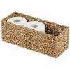 imagemDesign Small Natural Woven Seagrass Bathroom Toliet Roll Holder Storage Organizer Basket Bin Use on Bathroom Countertop Toilet Tank Top  Holds 3 Rolls of Toilet Paper  NaturalTan