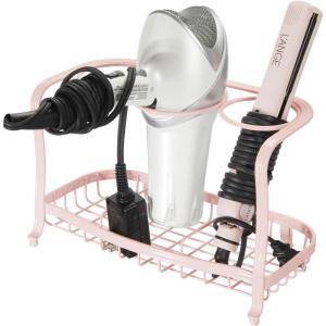 imagemDesign Metal Hair Care ampamp Styling Tool Organizer Holder  3 Sections  Bathroom Vanity Countertop Storage for Hair Dryer Flat Irons Curling Wands Hair Straighteners  Light PinkBlush