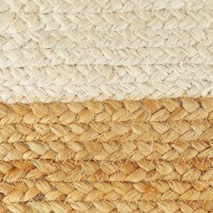 imagemDesign Natural Casual Ottoman Pouf Seat  Rustic Square Cube Poof Floor Chair for Living Room Bedroom Office Playroom and Nursery  Color Block  WhiteNatural
