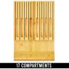 imagemDesign Bamboo InDrawer Knife Organizer Holder Storage Block for Kitchen 16Slot Cutlery Dock Insert Holds 8 Small Knives 8 Large Knives and Sharpener  Home Sort Collection  Natural