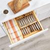 imagemDesign Bamboo InDrawer Knife Organizer Holder Storage Block for Kitchen 16Slot Cutlery Dock Insert Holds 8 Small Knives 8 Large Knives and Sharpener  Home Sort Collection  Natural