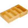 imagemDesign Bamboo Wood Expandable Deep Kitchen Drawer Organizer Tray Bin for Kitchen Organize Drawers Counters Shelves Holds Plasticware Lids Towels Utensils Home Sort Collection  Natural