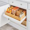 imagemDesign Bamboo Wood Expandable Deep Kitchen Drawer Organizer Tray Bin for Kitchen Organize Drawers Counters Shelves Holds Plasticware Lids Towels Utensils Home Sort Collection  Natural